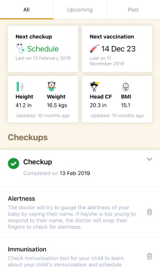 Checkup Planner Screen