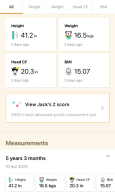 Measurements Screen
